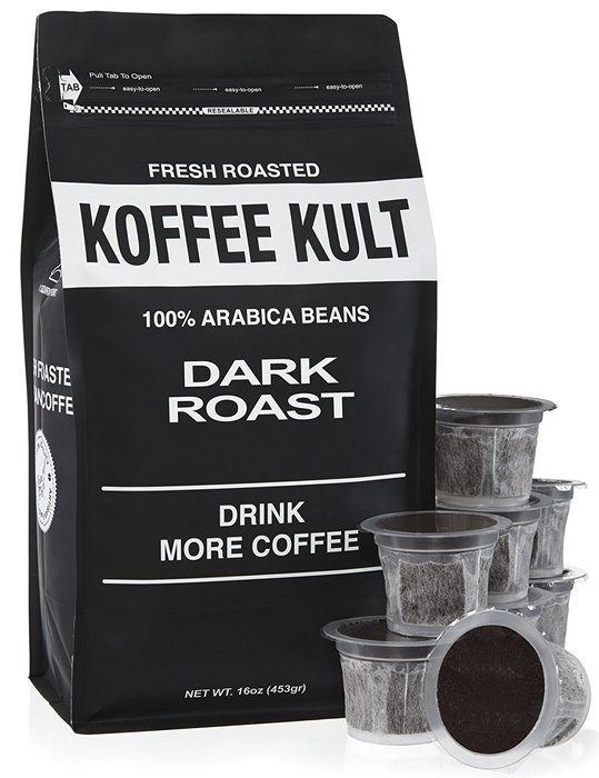 Koffee Kult Dark Roast Coffee Single Serve Capsules for Keurig K-cup Brewers 100% Arabica Coffee - Fair Trade... N6