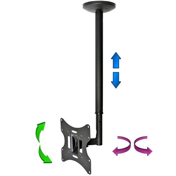 InstallerParts Flat TV Ceiling Mount 23~42" Tilt/Swivel, LCD-504A Black -- LCD LED Plasma TV Flat Panel Displays... N4