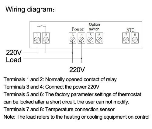 RioRand 220V AC Digital Electric Thermostat Space Air Water Heater Controller -50 to 110&deg;c N4