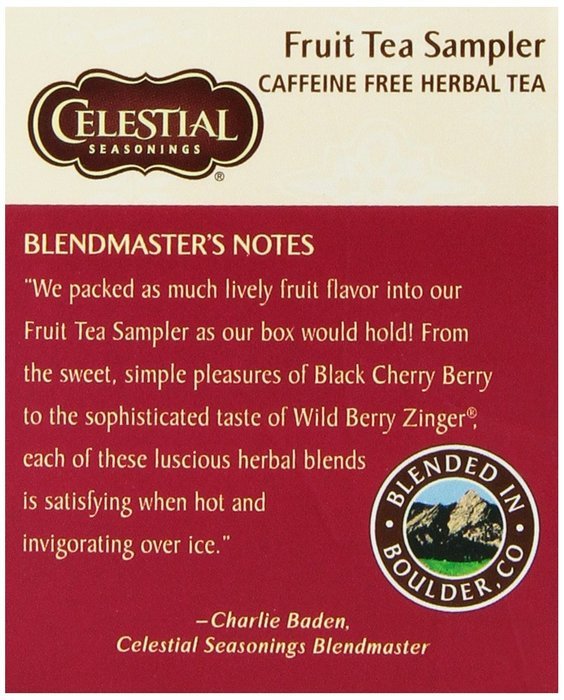 Celestial Seasonings Fruit Tea Sampler Tea Bags - 18 ct N5