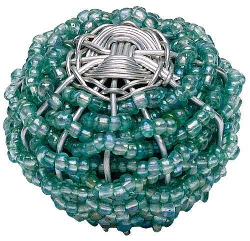 Atlas Homewares 3168 1-3/4-Inch Large Beaded Knob, Aqua and Silver by Atlas Homewares