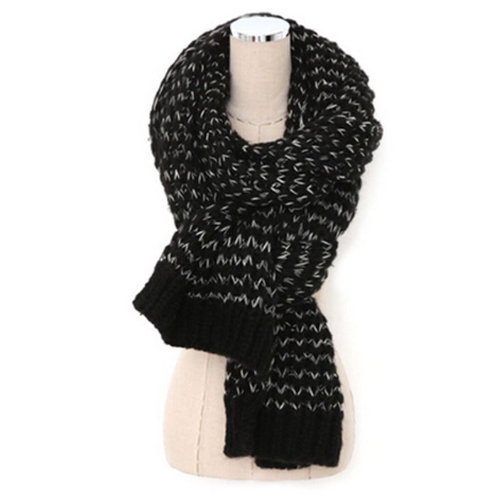 KAKA(TM) Women's Korean Artistic Stylish Winter Grid Knitting Wool Lovers Oversized Shawl Scarves N10