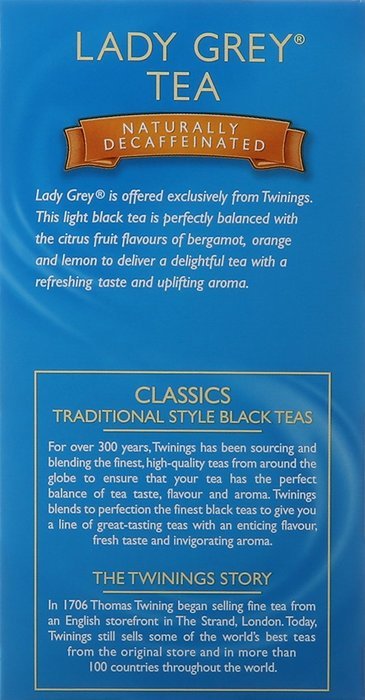 Twinings Lady Grey Decaf Tea, Tea Bags, 20 Count N3
