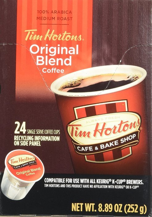 Tim Hortons Single Serve Coffee Cups, Regular (24 Count) (8.89oz) N6