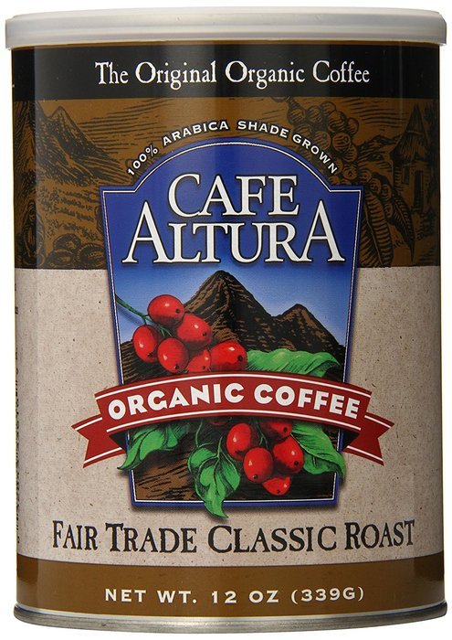 Cafe Altura Ground Organic Coffee, Regular Roast, 12 Ounce (Pack of 3) N30