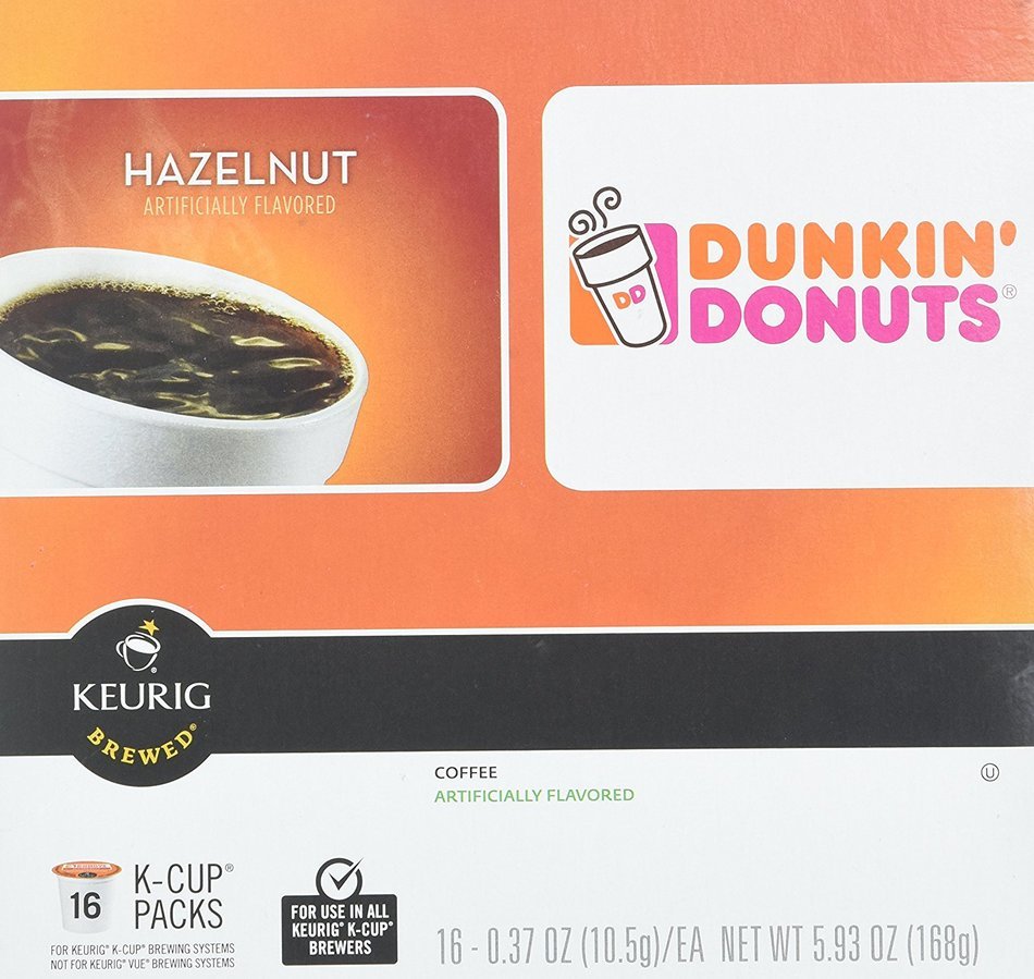 32 Count - Dunkin Donuts Hazelnut Flavored Coffee K-Cups For Keurig K Cup Brewers (2 boxes of 16 k cups) N3