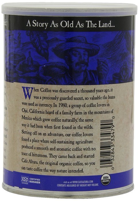 Cafe Altura Ground Organic Coffee, Regular Roast, 12 Ounce (Pack of 3) N38
