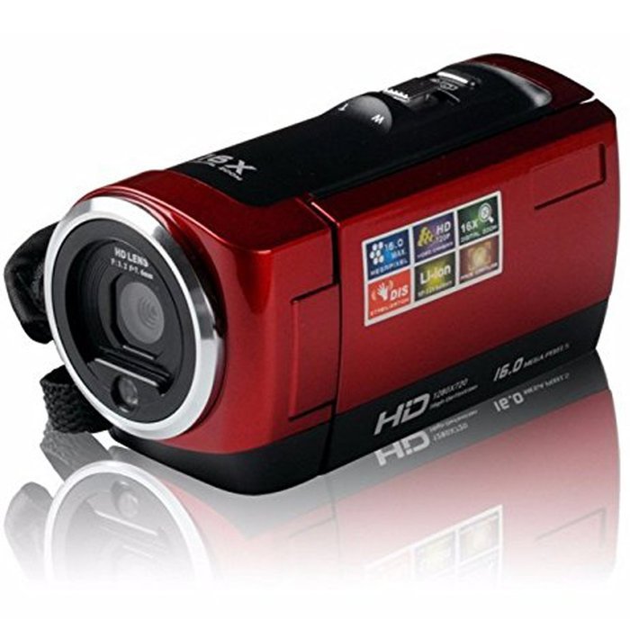 YBLUESKY 16mp Digital Video Camcorder with 16x Zoom and 2.7'' TFT LCD Rotation Screen Digital Camera HD 720P，Red N5