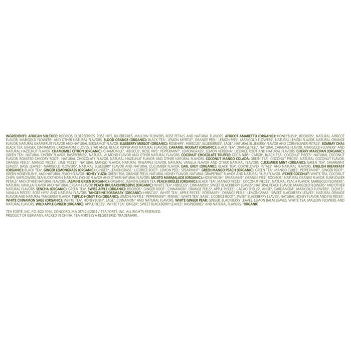 Tea Fort&eacute; SINGLE STEEPS Loose Leaf TEA CHEST, 28 Different Single Serve Pouches - Black Tea, Green Tea, White... N15
