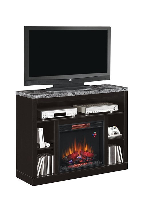 ClassicFlame 23MM1824-X445 Adams TV Stand for TVs up to 50", Coffee Black (Electric Fireplace Insert sold separately) N2