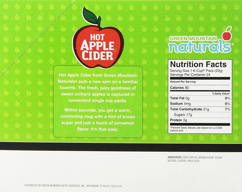 Green Mountain Naturals Hot Apple Cider, K-Cup Portion Count for Keurig K-Cup Brewers, 24-Count N22