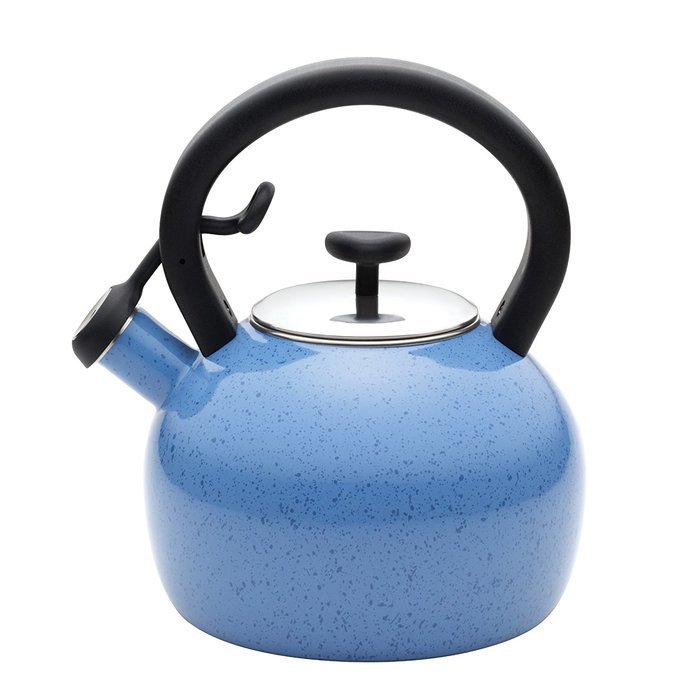 Paula Deen Signature Teakettles 2-Quart Whistling Kettle, Blueberry Speckle