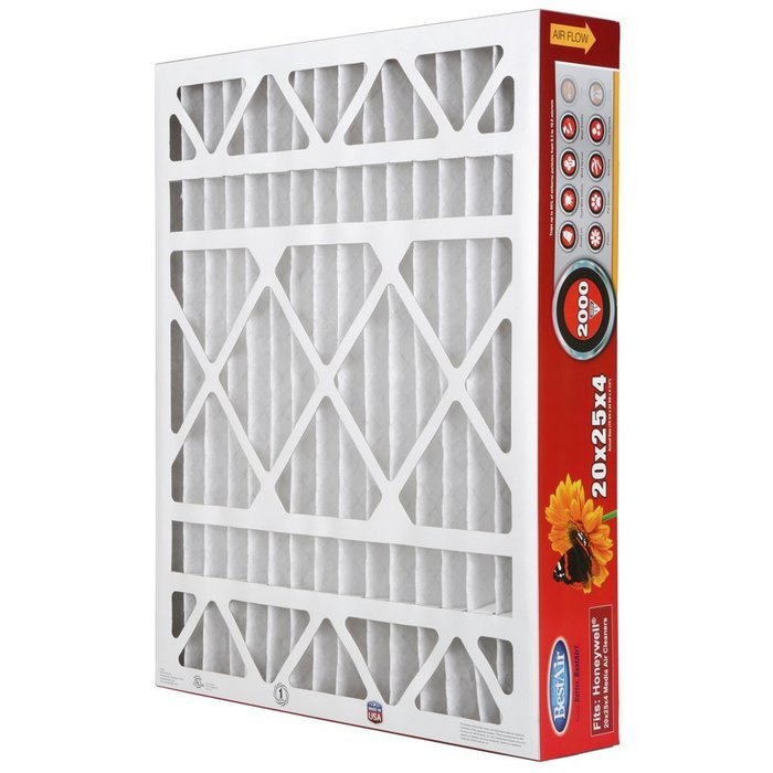 BestAir HW2025-11R Honeywell Pleated Filter, 20 by 25 by 4" N4