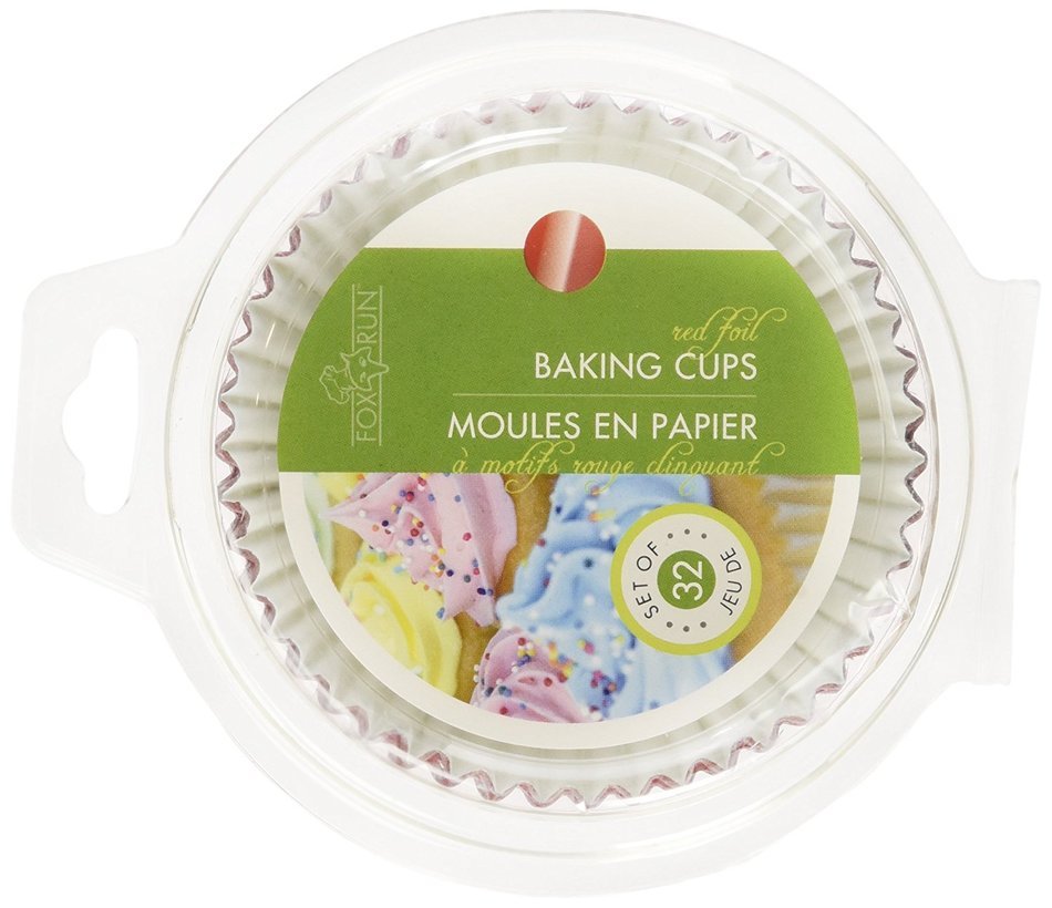 Fox Run Red Foil Standard Bake Cups, 32 Cups N2