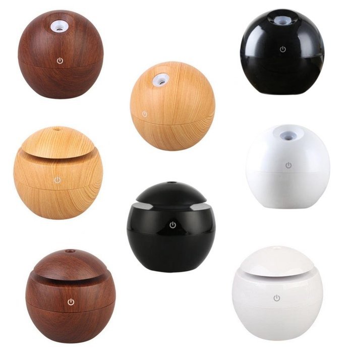 Vintage USB Essential Oil Aroma Diffuser Ultrasonic Humidifier Air Purifier Mist Atomizer - Brown Wooden Grain... N20