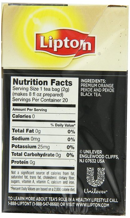 Lipton Black Tea, Black Pearl Pure Long Leaf 20ct, 1.4 OZ (Pack of 6) N7