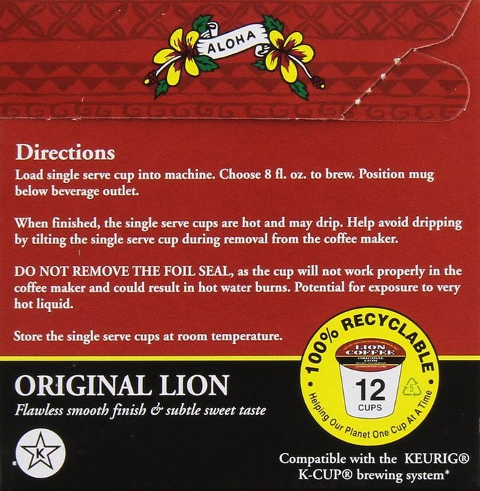 Lion Coffee Original Flavor for Keurig K-cup Machines (12 Cups/box)
