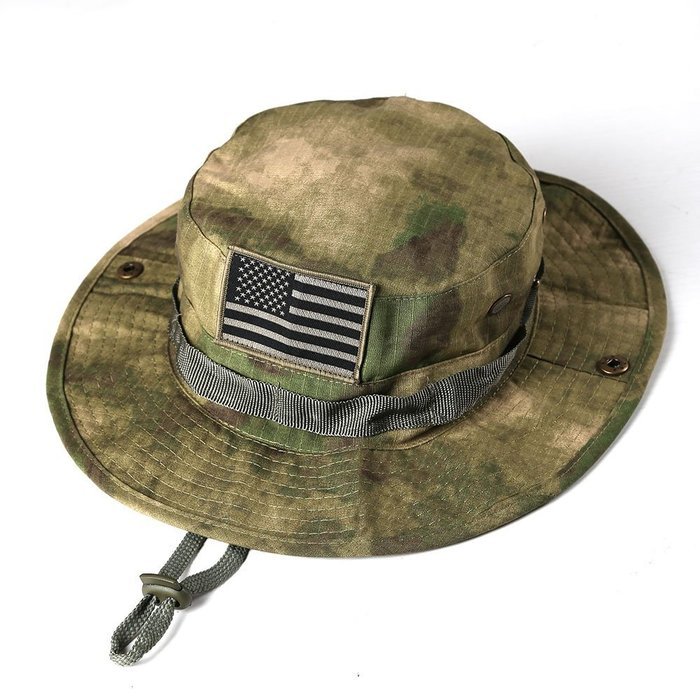 MassMall Military Tactical Head Wear/Boonie Hat Cap with USA Patch For Wargame,Sports,Fishing &Outdoor Activties... N2