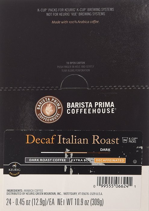 Barista Prima Decaf Coffee, Italian Roast, Rich. Dark. European., 24- Count K-Cup N4