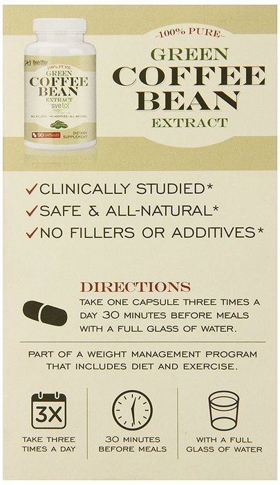 RightWay Nutrition Green Coffee Bean Extract Capsules, 90 Count N5