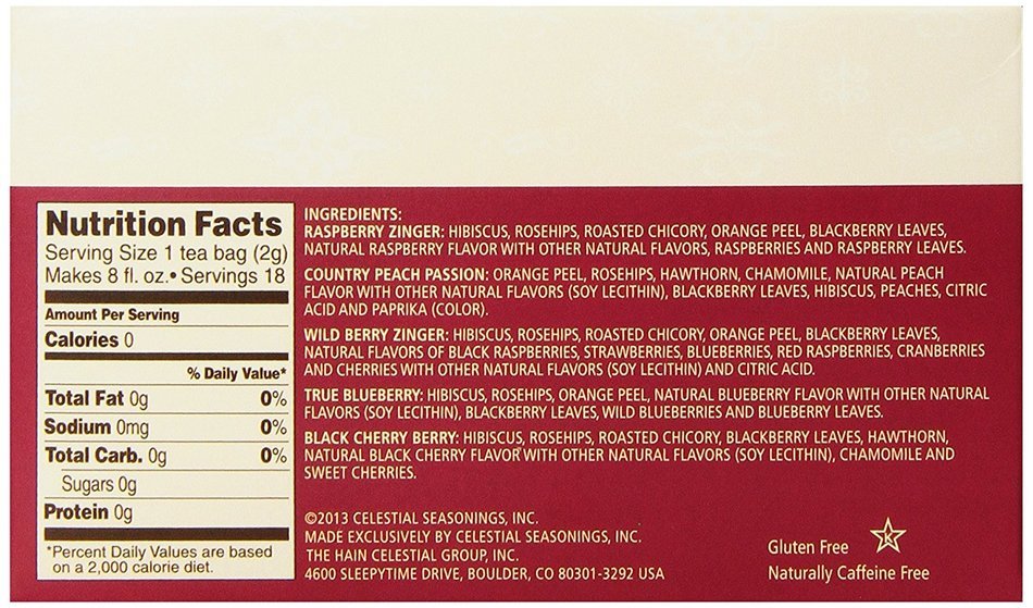 Celestial Seasonings Fruit Tea Sampler Tea Bags - 18 ct N7