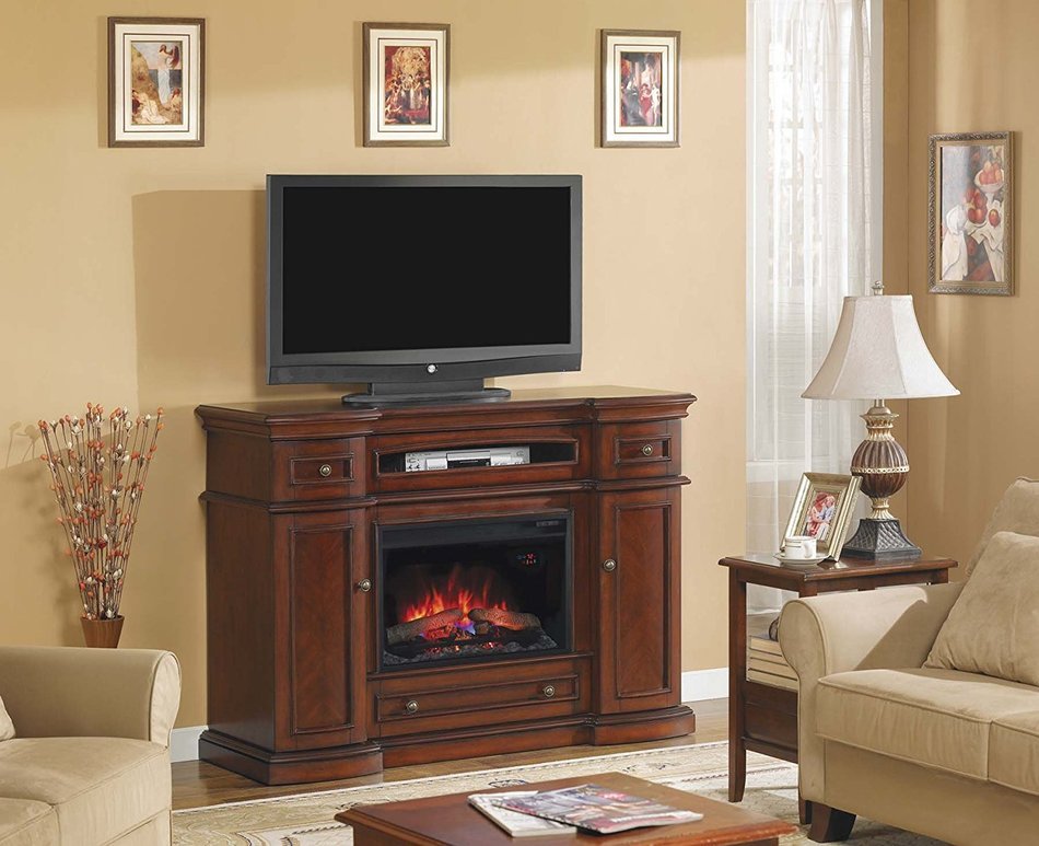 ClassicFlame 26MM2490-C233 Montgomery TV Stand for TVs up to 60", Vintage Cherry (Electric Fireplace Insert sold... N2