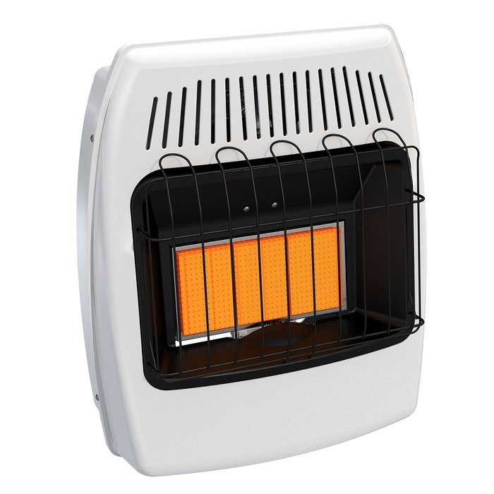 Dyna Glo IR18PTFA 18,000 BTU Liquid Propane Infrared Vent Free Thermostatic Wall Heater with blower and legs N3