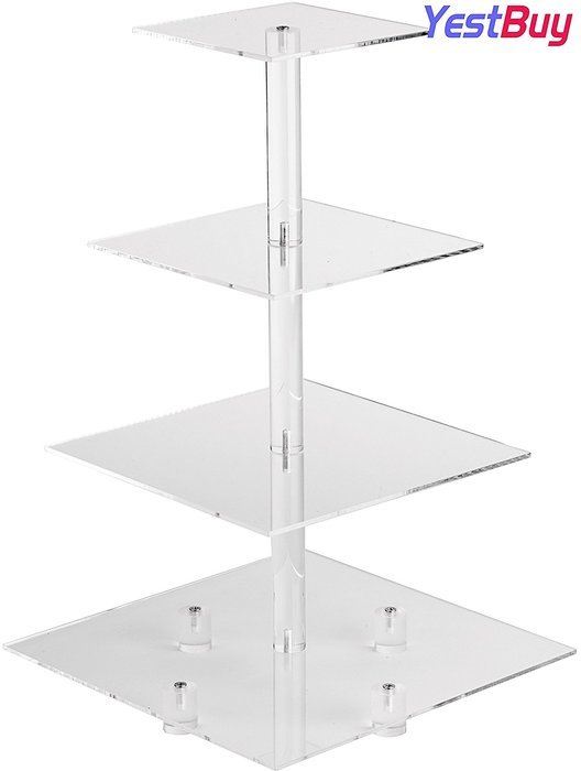 YestBuy&reg; 4 Tier Maypole Square Wedding Party Tree Tower Acrylic Cupcake Display Stand (15.1 Inches)&shy; N15
