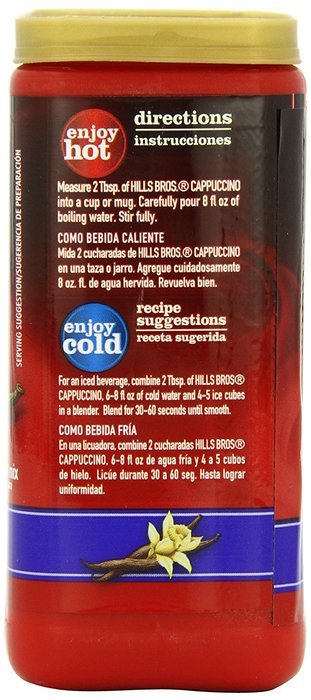 Hills Bros Cappuccino Sugar-Free French Vanilla, 12 Ounce N12