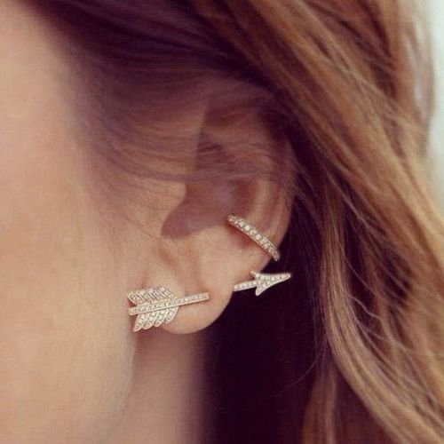 Creative 1PC Bow Arrow Crystal Ear Stud Women's Fashion Earrings Jewelry Gift N7
