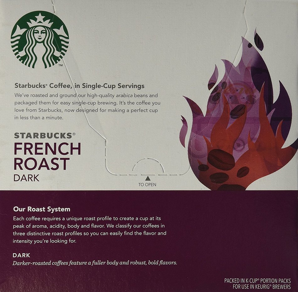 Starbucks French Roast Dark, K-Cup for Keurig Brewers, Dark Roast Coffee, 54 Count N6