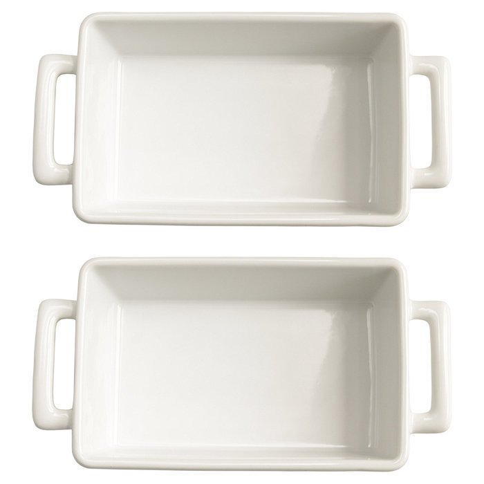 HIC Oblong Rectangular Baking Dish Roasting Lasagna Pan, Fine White Porcelain, 13-Inches x 9-Inches x 2.5-Inches N4