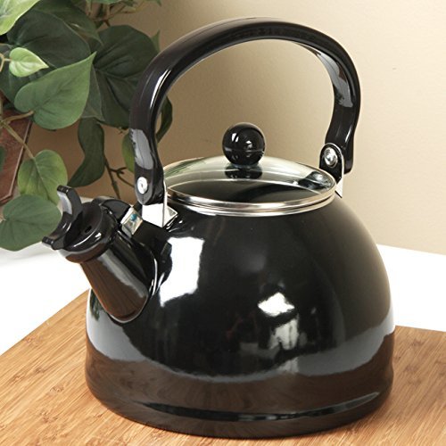 Heat-Resistant Folding Handle, Whistling Tea Kettle, Black