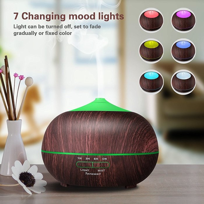 Tenswall 400ml Ultrasonic Aromatherapy Essential Oil Diffuser, Cool Mist Humidifier - Whisper Quiet Operation... N4