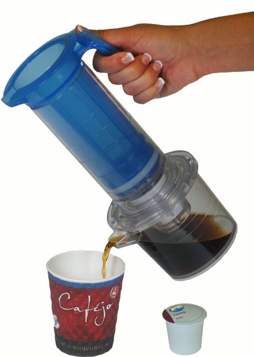 Cafejo My French-Press with K-Cup Pod and Ground Coffee Adaptors Plus, Various Coffee Samples N8