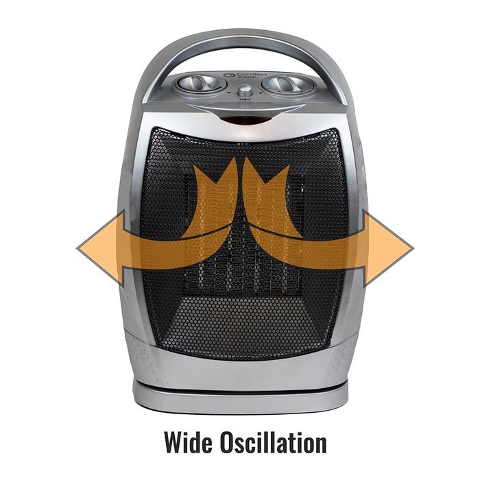 Oscillating Ceramic Space Heater Fan Home Office Portable, Adjustable Thermostat N4