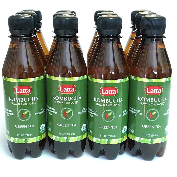 Latta Kombucha Green Tea Lemon Balm, Raw and Organic, only 2 gm of sugar, Promotes Healthy Weight Loss, Packed... N6