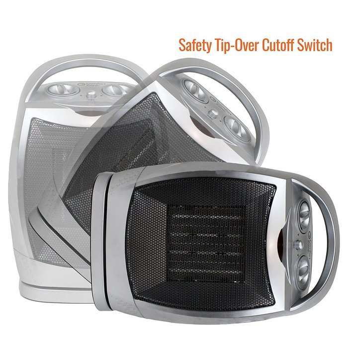Oscillating Ceramic Space Heater Fan Home Office Portable, Adjustable Thermostat N5