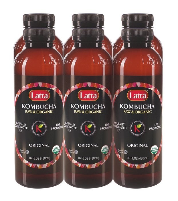 Latta Kombucha Green Tea Lemon Balm, Raw and Organic, only 2 gm of sugar, Promotes Healthy Weight Loss, Packed... N7