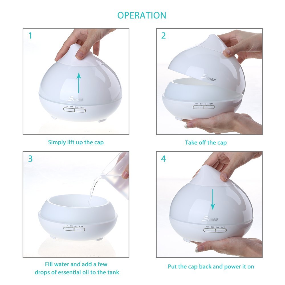 Seneo 300ml Essential Oil Diffusers Ultrasonic Aromatherapy Cool Mist ...