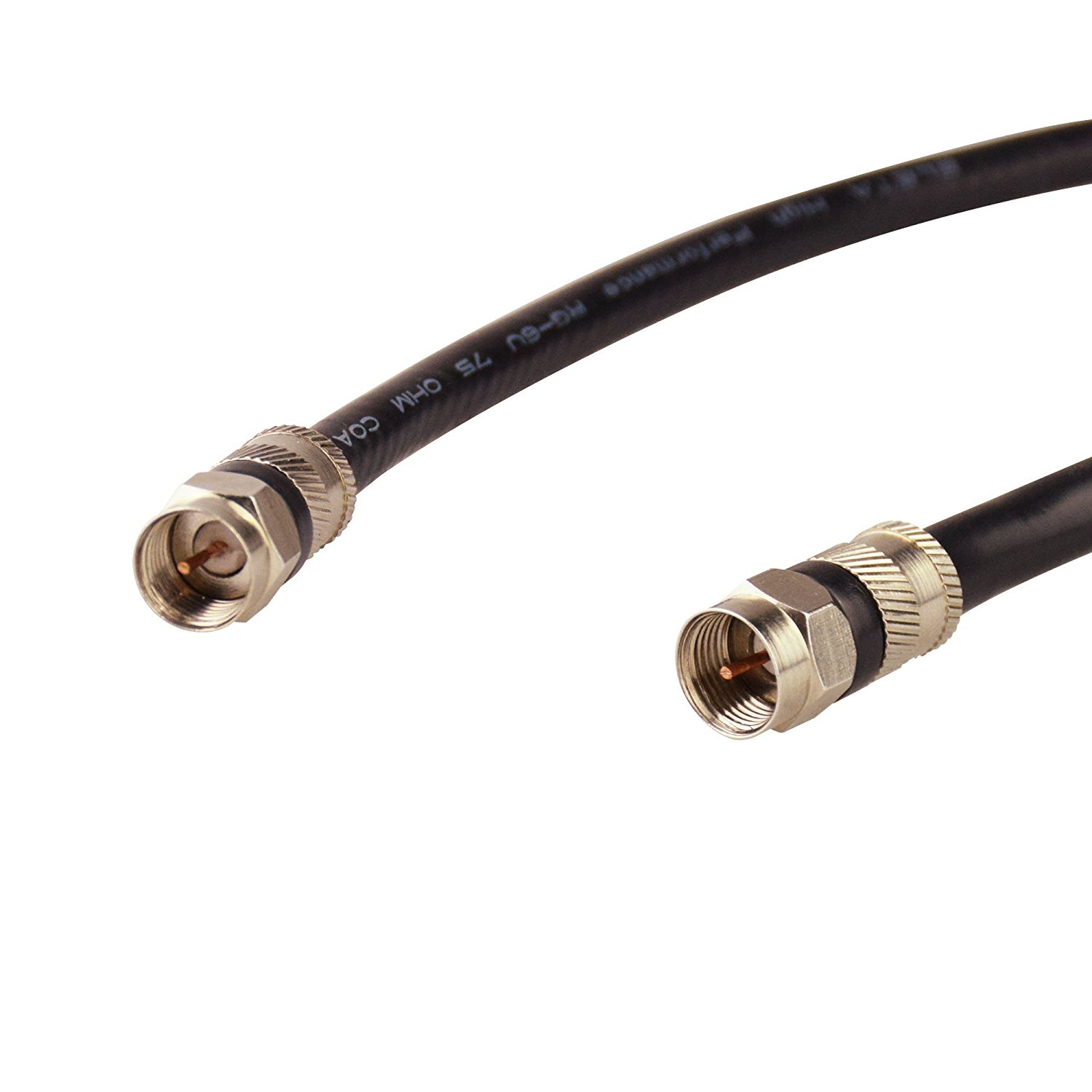 (3 PACK) FOWOD RG6 TV Black Coaxial Cable, 6 Feet, with F-Male ...