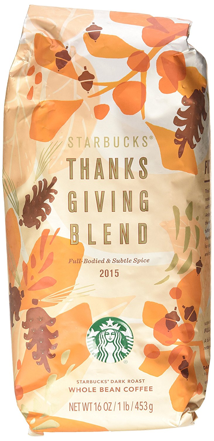 Starbucks Thanksgiving Blend Whole Bean Coffee 1LB (16oz) N2 free image