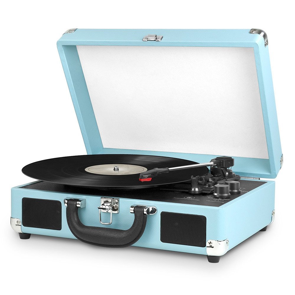 Innovative Technology Nostalgic 3-Speed Vintage Suitcase Turntable ...