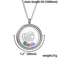 Unique Silver Crystal Floating Locket Charms Love Mom Living Memory Necklace