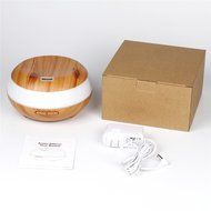 HEIOKEY 300ml Aroma Essential Oil Diffuser Wood Grain Cool Mist Ultrasonic Humidifier with 4 Timer Settings,7...