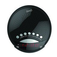 SuperSonic Digital AM/FM Radio Alarm Clock, Black