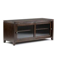 Simpli Home Cosmopolitan Wide TV Media Stand, 72&quot;, Coffee Brown N7