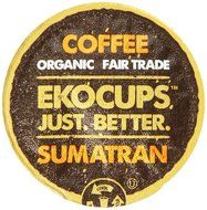 EKOCUPS Artisan Organic&nbsp;Sumatran Coffee, Dark roast, in Recyclable Single Serve Cups for Keurig K-cup Brewers,... N5