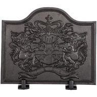 Black Cast Iron Lion Fireback - 18 x 22 inch