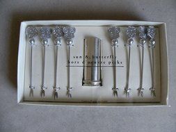 Pier 1 Imports Sun &amp; Butterfly Hors d&#039;oeuvre Picks Stainless Steel Set